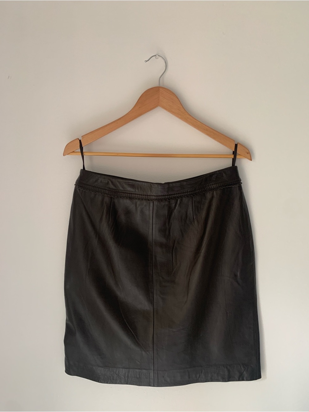 Jaclyn Smith Leather Pencil Skirt - Dark Brown